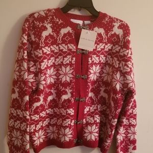 NWT Croft and Barrow Christmas Sweater with Silver